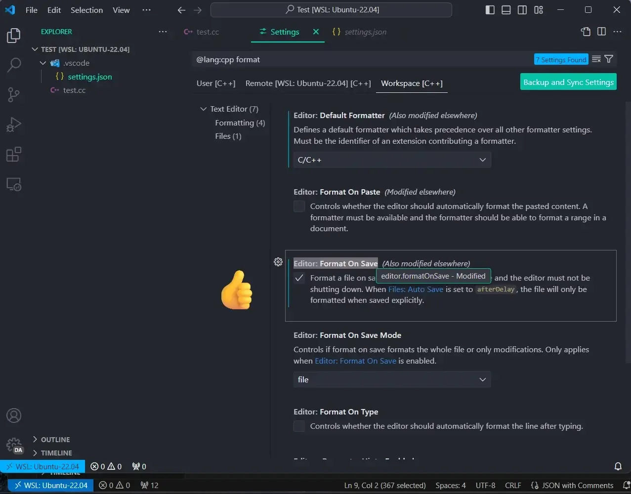 how to add "format on save" option in vscode